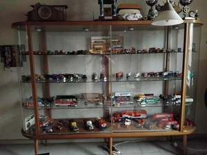 Alte Vitrine mit Modell LKW. Größe 280,länge 205,breite 0,65. - Bild 1 von 12