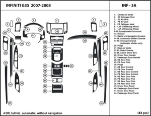 Carbon Fiber Dash Trim Kit for Infiniti G35 2007-2008 without Navigation System - Bild 1 von 1