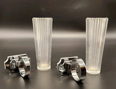 Juego de 2 soportes de arranque de velas de montaje en pared cromado de vidrio acanalado Pottery Barn Foto 1 de 4