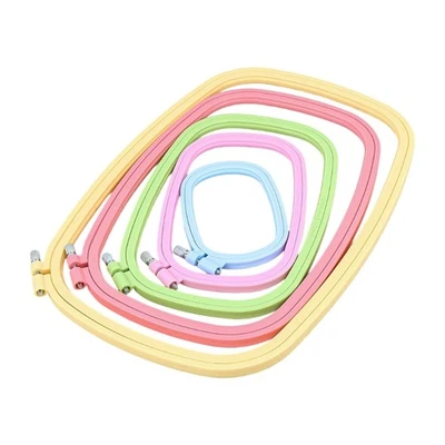 5 Pcs Embroidery Hoop Decorative Crosses Stitching Hoop Square Embroidery Frame - Image 1 of 4