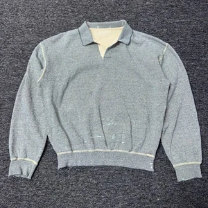 Sudadera polo tejida True Vintage años 60 LEVIS - Talla L azul moteado - Imagen 1 de 6
