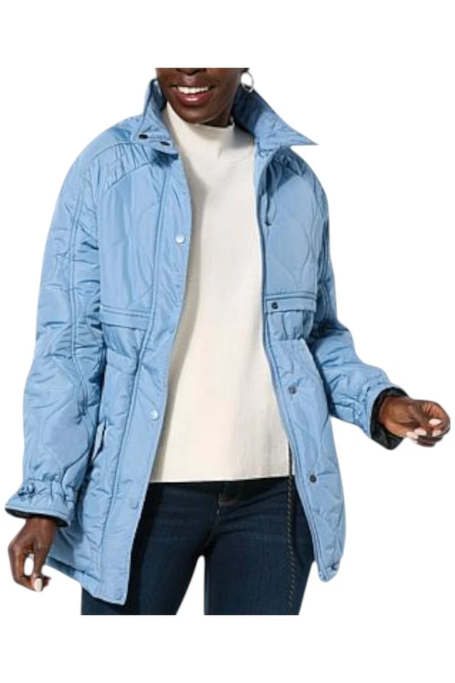 Abrigo Sporto para mujer rosa acolchado resistente al agua anorak azul Foto 1 de 1