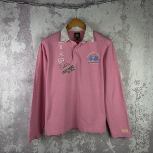 Vintage LA MARTINA Rugby Shirt Men’s Big Logo Long Sleeve Pink Size L - Picture 1 of 11