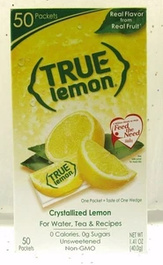 True Lemon ~ kristallisierte Zitrone ~ echter Geschmack aus echten Früchten ~ 50 Packungen - Bild 1 von 7