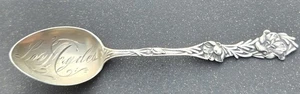 Antique Los Angeles Sterling Silver Spoon Floral Poppy Collector Spoon - Picture 1 of 4