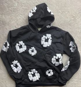Denim Tears Sudadera con Capucha Flores Blanco y Negro Algodón Corona Hombre’s Pequeña - Imagen 1 de 6