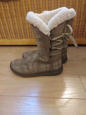 Mocasín Mujer Talla 8 Marrón Gamuza Piel de Cordero Aislado Primavera/Otoño Botas con Cordones Foto 1 de 4