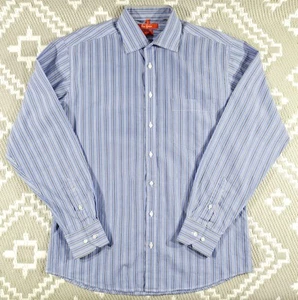 Ben Green Mens Long Sleeved Easy Care/Non Iron Blue Stripe Shirt UK M/40  15 3/4 - Picture 1 of 11