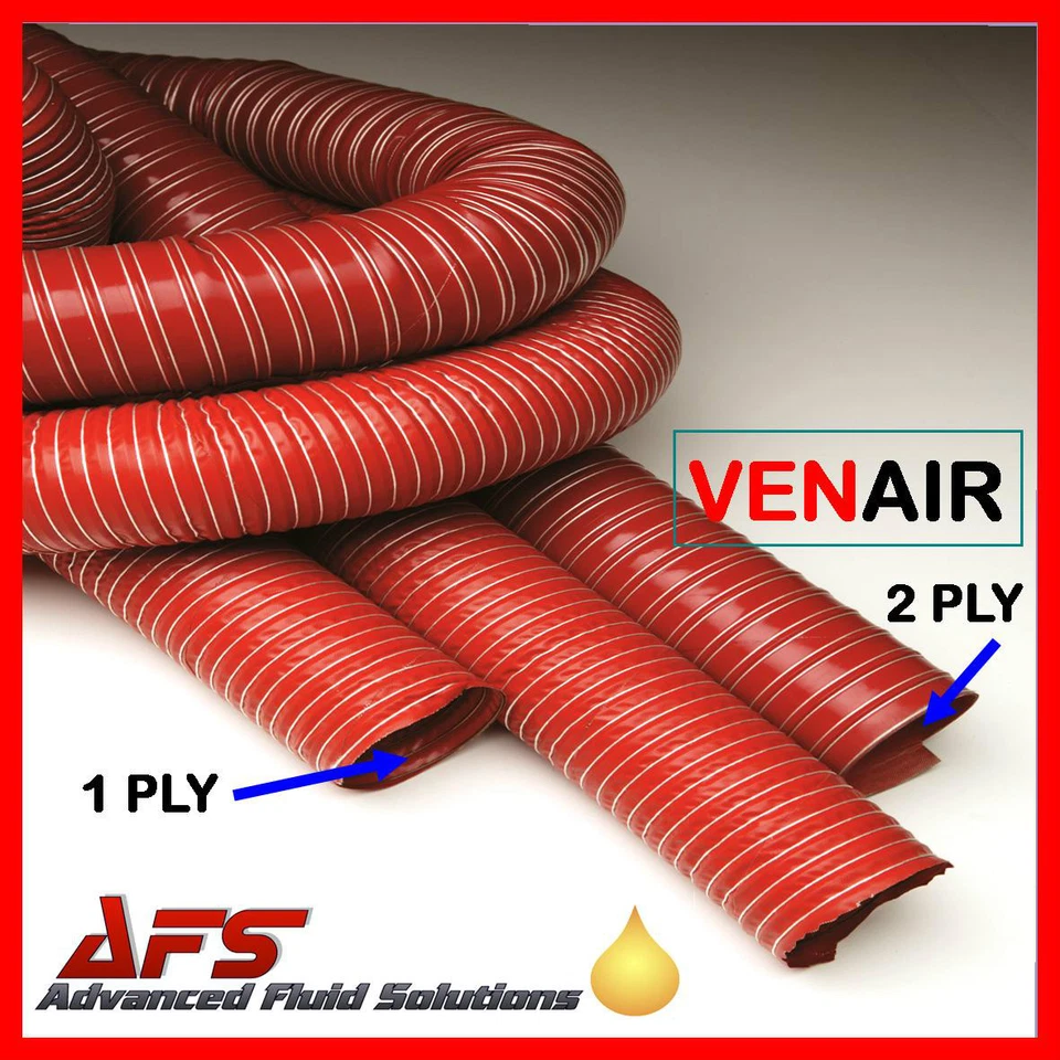 Flexible RED Hot & Cold /Warm Air Ducting Car Engine Brake Feed Intake Pipe Hose