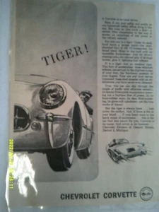 1955 Chevrolet Corvette Convertible Print Ad (Black & White) Laminated - Picture 1 of 1