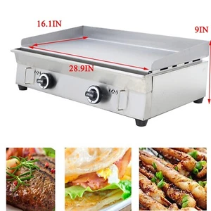 2000Pa Natural Gas Grill Griddle,28.94"x16.14" Stainless Steel BBQ Plate Grill - Picture 1 of 23