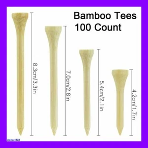 Bamboo Wooden Golf Tees 35mm, 42mm, 54mm, 70mm & 83mm FREE POSTAGE - Picture 1 of 11