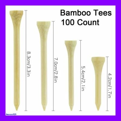 Bamboo Wooden Golf Tees 35mm, 42mm, 54mm, 70mm & 83mm FREE POSTAGE - image 1 of 4