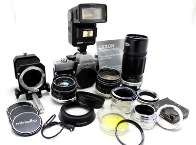 Cámara Minolta SRT 101 vintage 35 mm + 3 lentes Rokkor 28 55 200 mm y muchos más Foto 1 de 4