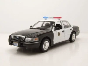 Ford Crown Victoria Police Sheriff 1998 Reno! 911 modellino auto 1:24 luce verde - Foto 1 di 9