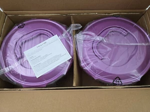 Set of 2 Lock n Lock Lock&lock Container Round With Handle Purple 10.5x4.5 - Picture 1 of 4