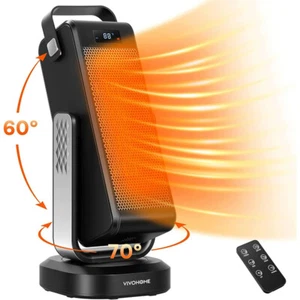 Space Heater 3D Oscillating 1500W Electric Ceramic Heater with Remote 12H Timer - Picture 1 of 7