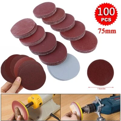 100 Stück Schleifscheiben 75mm Klett Schleifblätter Schleifpapier Sandpapier Set - Bild 1 von 4
