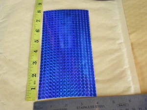 10 PCS. HOLOGRAPHIC FISHING LURE TAPE 4" X 8"/FLASHER PRISM, BLUE - Picture 1 of 9