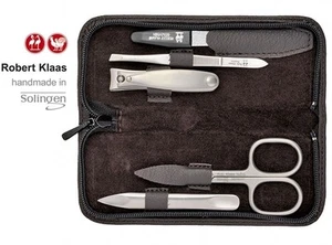 JUEGO DE TIJERAS COMBINADAS HECHAS A MANO ROBERT KLAAS 5 PIEZAS ESTUCHE DE MANICURA / MARRÓN ASCOT - Imagen 1 de 1