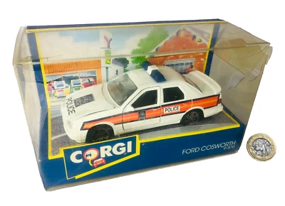 Coche de juguete Corgi policía Ford Cosworth 91870 vehículos 1993 vintage ra Foto 1 de 4
