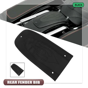 Black PU Leather Rear Fender Bib Solo Seat For Harley Road King FLHR FLTR FLHT - Picture 1 of 7