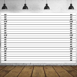 Mugshot Police Lineup Height Charts Banner Accurate Measurements Theme Decor ... - Picture 1 of 6