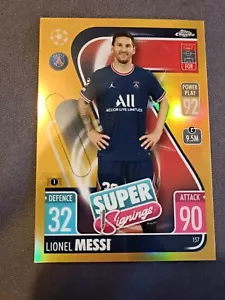 2021/22 Topps Match Attax Chrome 21/22 PSG Lionel Messi #157 Gold Parallel /50 - Picture 1 of 2