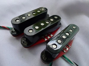 Noiseless Modern Style Pickups For Strat Guitar Sets of 3 Black Cover - Picture 1 of 7