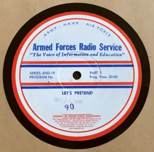 1949 LET'S PRETEND 16" RADIO TRANSCRIPTOIN DISC ABBOTT & COSTELLO JANE HARVEY - Picture 1 of 6