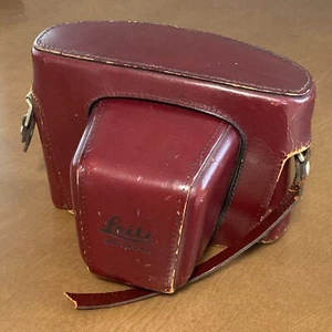 [AS IS] Vintage Leica Leather 35mm Film Camera Case Deep Red Brown I 7237 - Picture 1 of 18