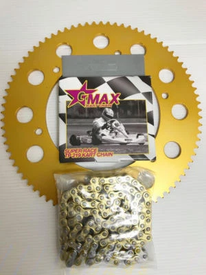 Kart 118 Link Gmax Chain & Gold Sprocket Offer Best Price - Rotax - TKM - Honda