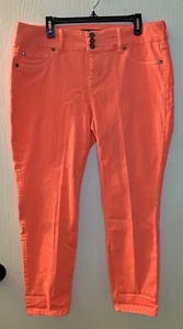 Torrid neon pink orange cropped ankle stretch jeggings women’s 18 inseam 27” - Picture 1 of 8
