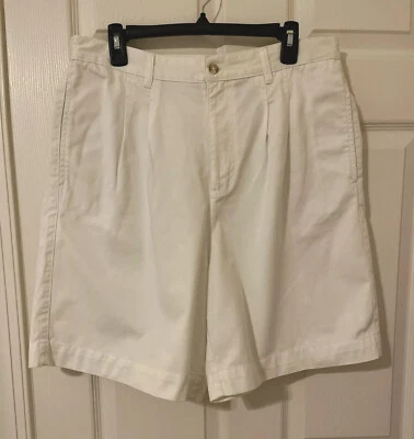 Mountain Lake Women’s SZ 14 White Pleated Front Shorts With Pockets 100% Cotton - Image 1 of 4