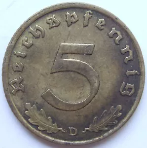 Münze Deutsches Reich 3. Reich 5 Reichspfennig 1936 D in Vorzüglich - Bild 1 von 2