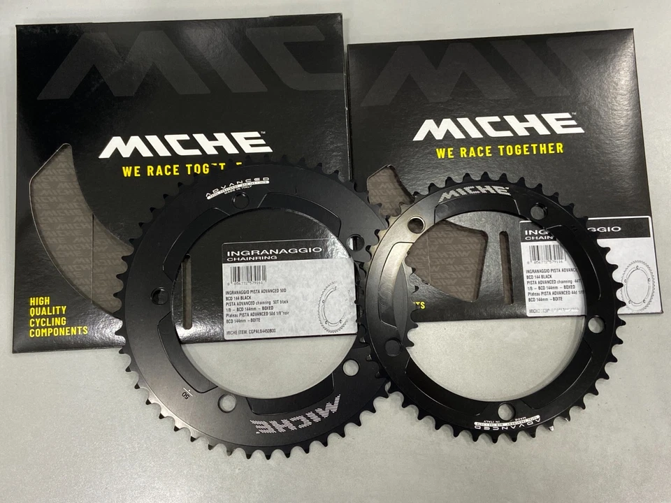 Miche Chainring PISTA Advanced PCD 144mm 44 Teeth Black 1/8 Inch