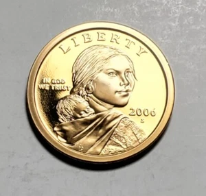 2006 S SACAGAWEA NATIVI AMERICANI $1 DOLLARO PROOF UNC DA PROOF SET #C7800 - Foto 1 di 2
