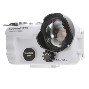 White 60M/195ft Underwater Waterproof Diving Housing Case f iPhone 6+/7+/8+ plus - Picture 1 of 11