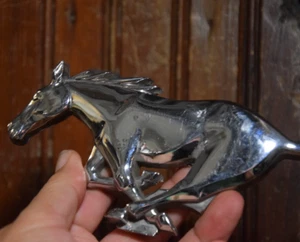 FOMOCO 1964 MUSTANG CHROME LOGO BADGE CAR EMBLEM OEM C4ZB 8A224A RUNNING HORSE - Picture 1 of 19