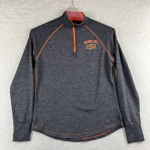 Oklahoma State Cowboys Pullover Jacket Women’s Large Gray 1/3 Zip Colosseum NCAA - Picture 1 of 11