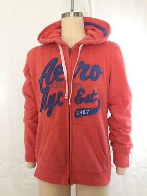 AEROPOSTALE Sudadera con Capucha MUJER ROSA CREMALLERA COMPLETA Sudadera con Capucha Acogedora SUÉTER Melón/Coral Foto 1 de 4