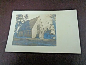 Antique Black & White Postcard Photograph Of Church - Picture 1 of 3