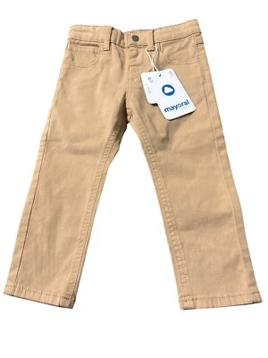 Pantalones Mayoral Niños Pequeños Caqui 18M Cintura Ajustable Mezcla Algodón Nuevos con Etiquetas Foto 1 de 3