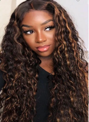 Длинные глубокие волны кудрявые кружева спереди парики для женщин моды вечеринки парики Хэллоуин парики - Изображение 1 из 4