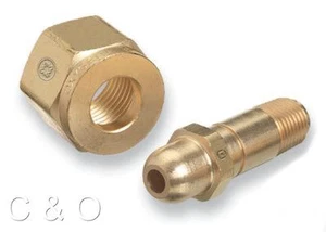 CGA-540 OXYGEN O2 Regler Ersatz Einlassmutter & 3" Nippel Verschraubungen - Messing - Bild 1 von 1