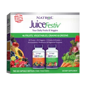 Natrol - JuiceFestiv - 2 Flaschen Obst und Gemüse (120 Kapseln)