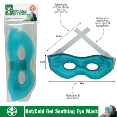 Eye Mask Reusable Ice/Hot Pack Therapy Migraine Gel Soothing Compress Adjustable - Image 1 of 3