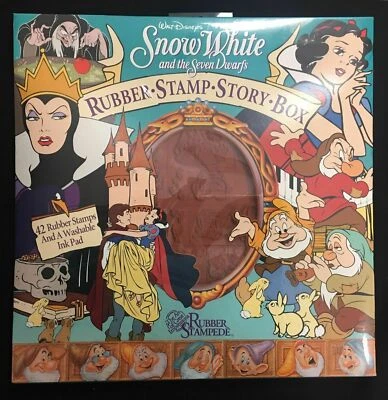 Sello de goma sellado SELLADO ESTAMPIDA DE GOMA Disney Blancanieves siete enanitos caja de historia Foto 1 de 4