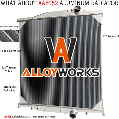 3 Row Aluminum Radiator Fit 2003-2008 07 Volvo VNL VN VNM Oil Cooler 16.1L 12.7L - Изображение 1 из 4