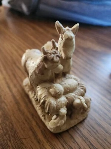 Krippe Scheune Tiere mit Jesuskind 3" x 3" Figur - Bild 1 von 4